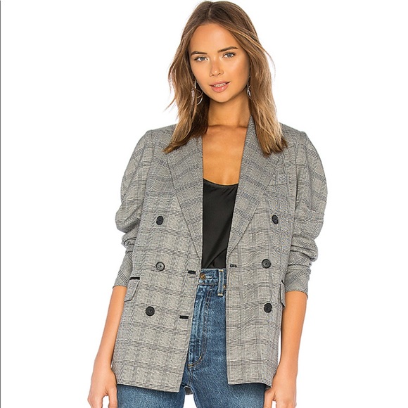 Joie Jackets & Blazers - Joie Tomika Puff Sleeve Plaid Blazer Caviar Multi